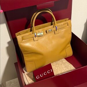 Gucci Tan Leather Satchel
